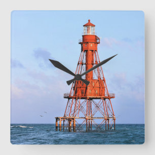 American Shoal Lighthouse, Florida Keys Vierkante Klok