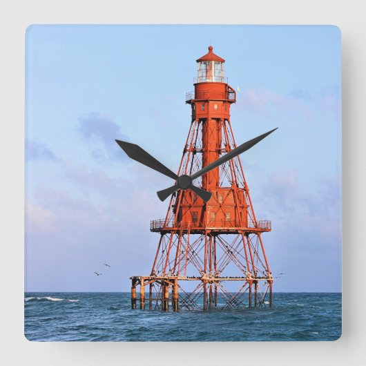 American Shoal Lighthouse, Florida Keys Vierkante Klok (Voorkant)
