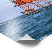 American Shoal Lighthouse, Florida Satin Foto Foto Afdruk (Hoek)