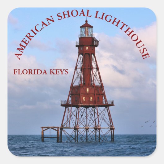 American Shoal Lighthouse, Florida Square Stickers (Voorkant)