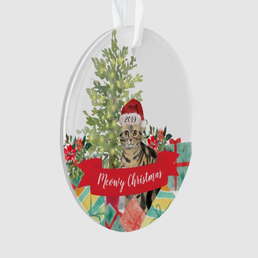 American Shorthair brown Tabby kerst Ornament (voorkant)