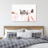 American Shorthair Cat Canvas Afdruk (Insitu (Slaapkamer))