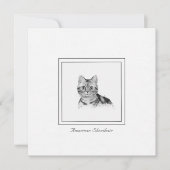 American Shorthair Cat Drawing Flat Note Card Notitiekaartje (Voorkant)