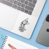 American Shorthair Cat Sticker (Laptop met iPhone)