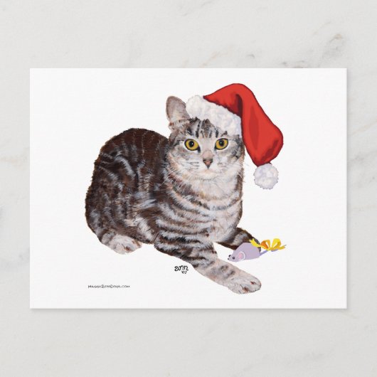 American Shorthair Tabby Cat - Kerstmis Feestdagenkaart (Voorkant)