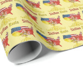 American Sicilian Roots Gift Wrap Cadeaupapier (Rol Hoek)