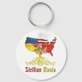 American Sicilian Roots Keyring Sleutelhanger (Voorkant)