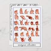 American Sign Language Alphabet Board, ASL Card Kaart (Voorkant / Achterkant)