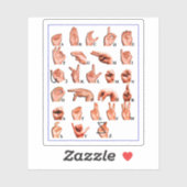 American Sign Language Alphabet Board, Learn Asl Sticker (Vel)