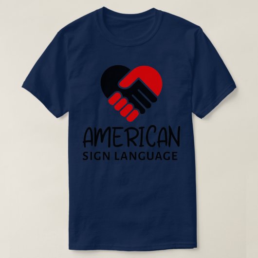 American Sign Language ASL design with heart hands T-shirt (Design voorkant)