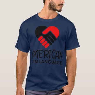 American Sign Language ASL design with heart hands T-shirt