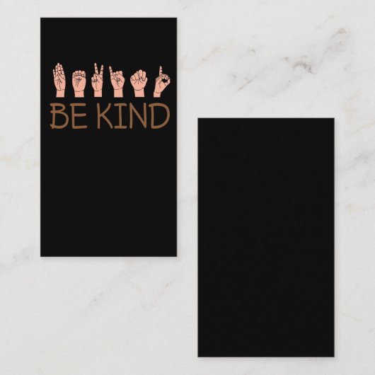 American Sign Language ASL Interpreter Kind Visitekaartje (Voorkant / Achterkant)