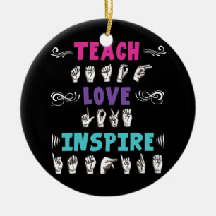 American Sign Language ASL Teacher Hearing Keramisch Ornament