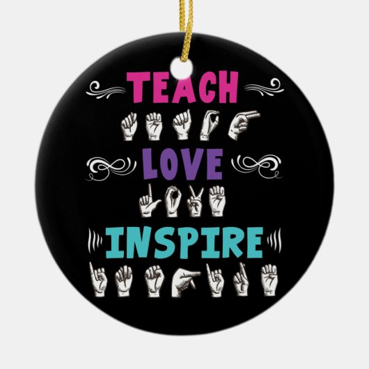 American Sign Language ASL Teacher Hearing Keramisch Ornament (Voorkant)