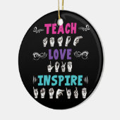 American Sign Language ASL Teacher Hearing Keramisch Ornament (Links)