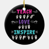 American Sign Language ASL Teacher Hearing Keramisch Ornament (Achterkant)