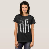 American Sign Language ASL USA Flag T-shirt (Voorkant volledig)