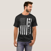 American Sign Language ASL USA Flag T-shirt (Voorkant volledig)
