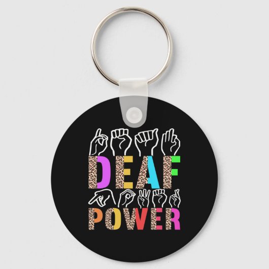 American Sign Language Deaf Awareness 3 Sleutelhanger (Voorkant)