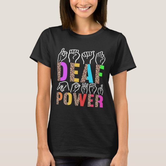 American Sign Language Deaf Awareness 3 T-shirt (Voorkant)