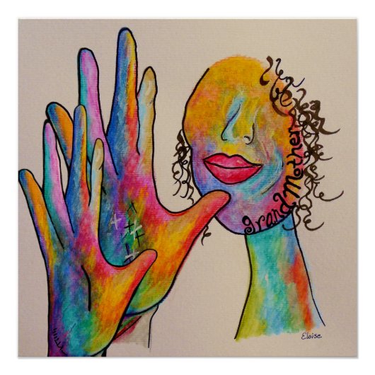 American Sign Language GRANDMOTHER Perfect Poster (Voorkant)