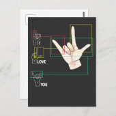 American Sign Language Hand Sign ASL I Love You Briefkaart (Voorkant / Achterkant)