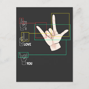 American Sign Language Hand Sign ASL I Love You Briefkaart