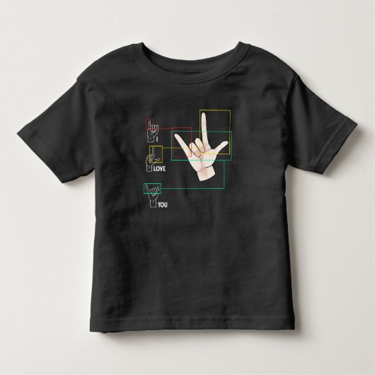 American Sign Language Hand Sign ASL I Love You Kinder Shirts (Voorkant)