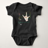 American Sign Language Hand Sign ASL I Love You Romper (Voorkant)