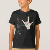 American Sign Language Hand Sign ASL I Love You T-shirt (Voorkant)