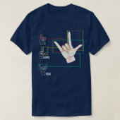 American Sign Language Hand Sign ASL I Love You T-shirt (Design voorkant)