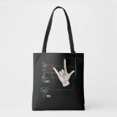 American Sign Language Hand Sign ASL I Love You Tote Bag (Voorkant)