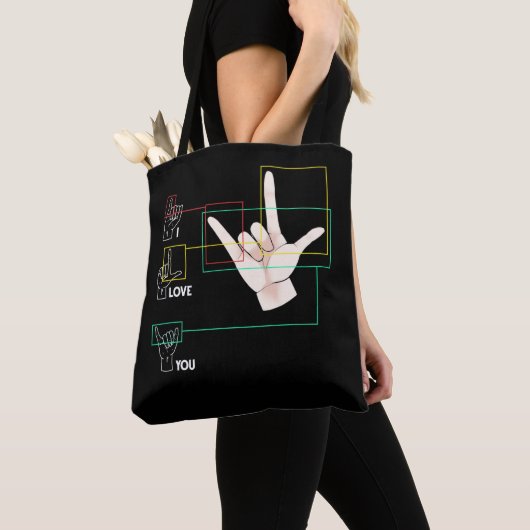 American Sign Language Hand Sign ASL I Love You Tote Bag (Dichtbij)