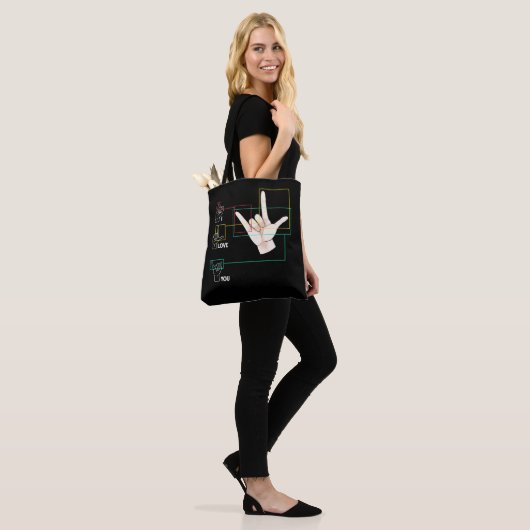 American Sign Language Hand Sign ASL I Love You Tote Bag (Op model)
