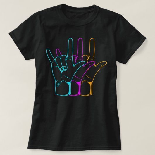 American Sign Language I Love You ASL T-shirt (Design voorkant)