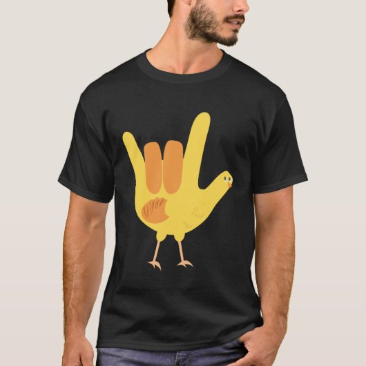 American Sign Language I Love You Chick Kids T-shirt (Voorkant)