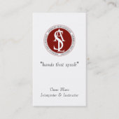 American Sign Language Interpreter Monogram Visitekaartje (Voorkant)