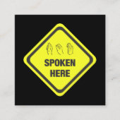 American Sign Language Interpreter Vierkante Visitekaartje (Voorkant)