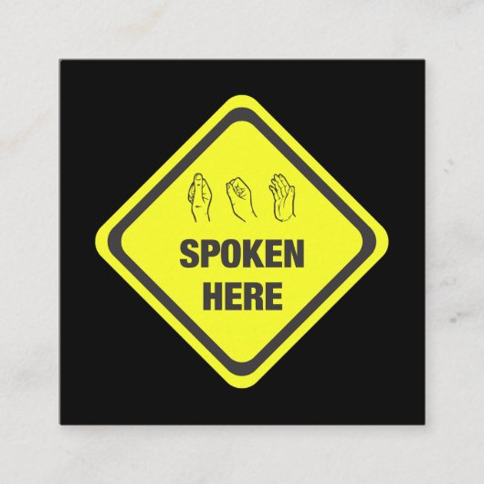 American Sign Language Interpreter Vierkante Visitekaartje (Voorkant)