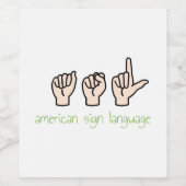American Sign Language Wijn Etiket (Enkel label)
