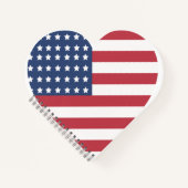 American Simple Flag Heart Trend Notitieboek (Voorkant)