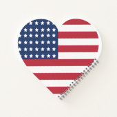 American Simple Flag Heart Trend Notitieboek (Achterkant)