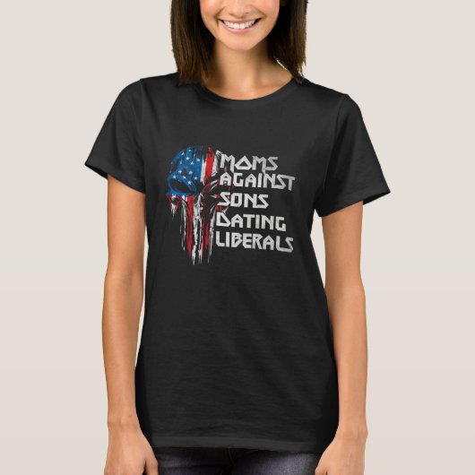 American Skull Costume Mom Against Sons Dating Lib T-shirt (Voorkant)