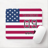 American Soccer Athlete Personalized Stars Stripes Muismat (Met muis)