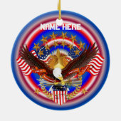 American Softball charm en Souvenir Keramisch Ornament (Achterkant)