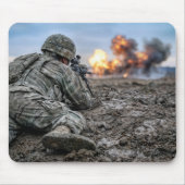 American Soldier Aiming a Rifle Muismat (Voorkant)