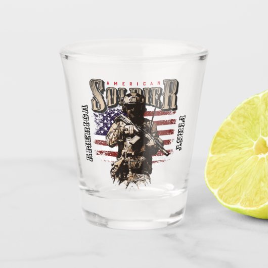 American Soldier Design Geschoten glas (Voorkant)