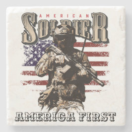 American Soldier Design Sandstone Onderzetter