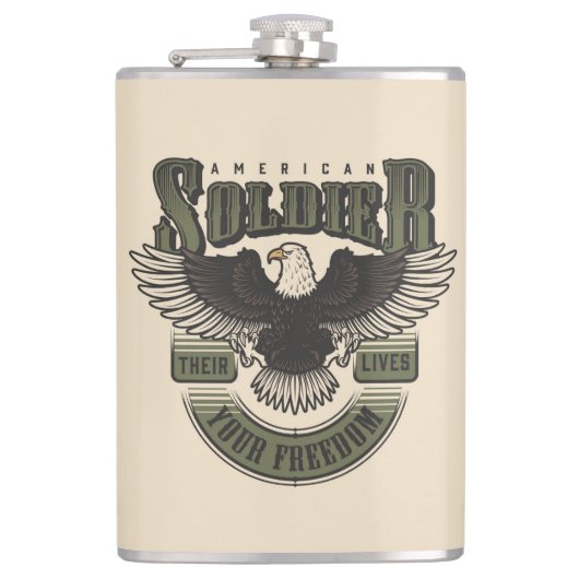 American Soldier Quote Heupfles (Voorkant)