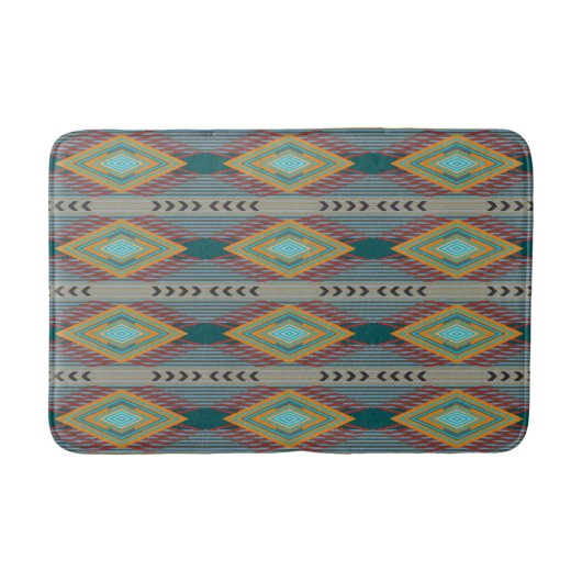 American Southwest Patterned Art And Earthy Colors Badmat (Voorkant)